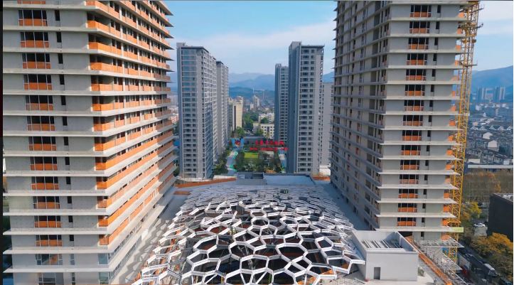 安吉縣昌碩小區(qū)地塊ETFE鋼膜結(jié)構天幕