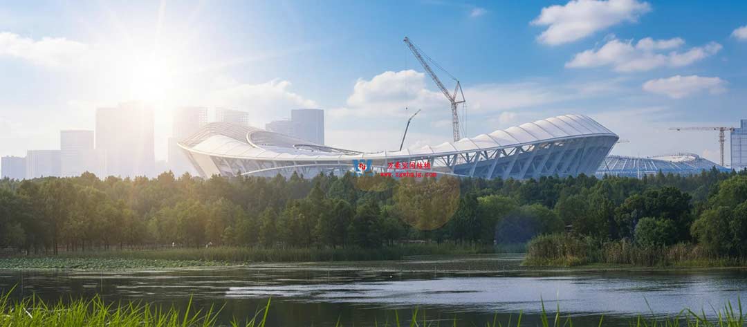 太湖之畔，華燈初上|無錫奧體中心施工加速