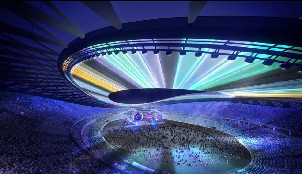 太湖之畔，華燈初上|無錫奧體中心施工加速