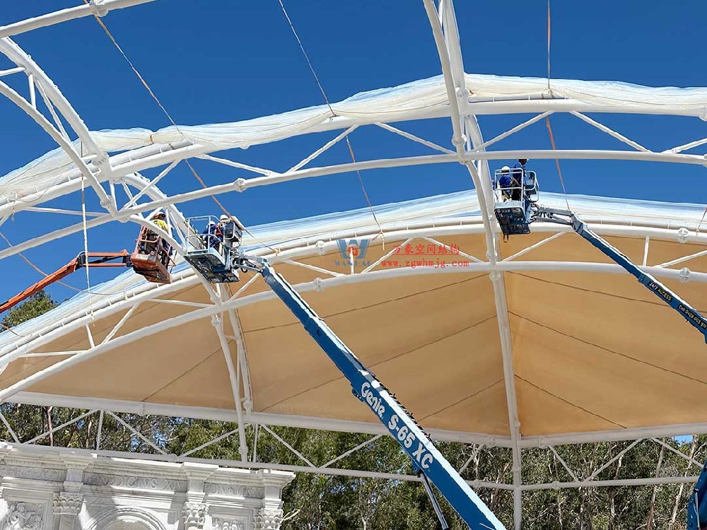 跨越山海的建筑新章！澳大利亞噴泉廣場天幕火熱建設(shè)中