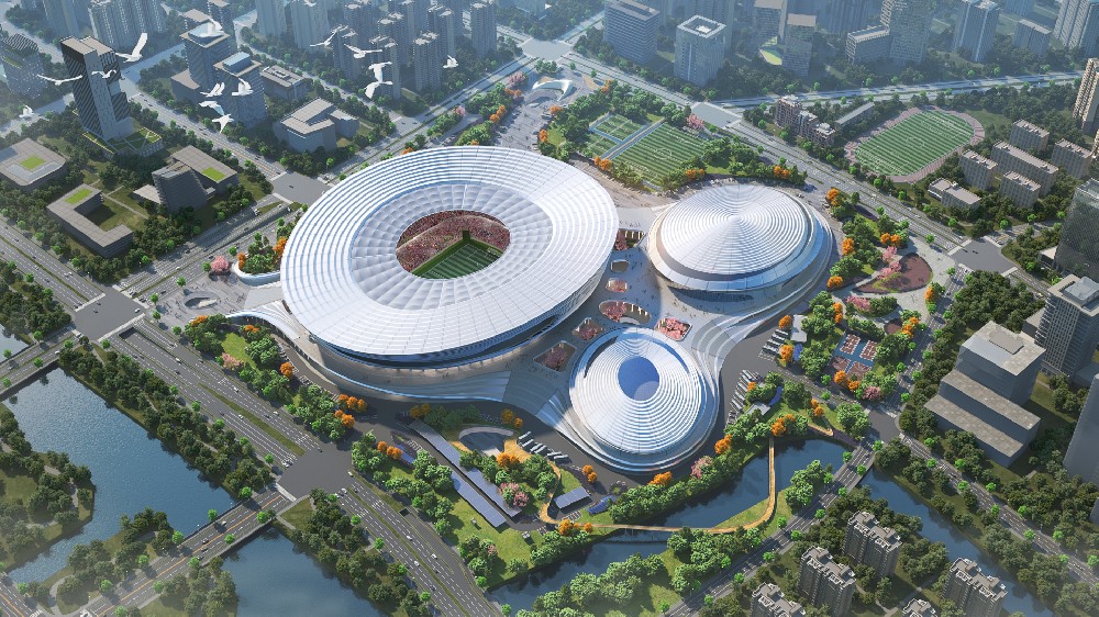 杭州余杭國(guó)際體育中心PTFE膜結(jié)構(gòu)項(xiàng)目