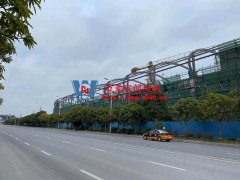 清遠(yuǎn)磁懸浮項(xiàng)目蓮湖車(chē)站鋼-膜結(jié)構(gòu)工程鋼結(jié)構(gòu)接近尾聲